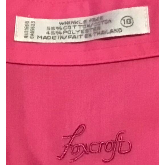 Foxcroft Pink Wrinkle Free Button Up Blouse Womens Long Sleeve Shirt Size 10 - Picture 2 of 3